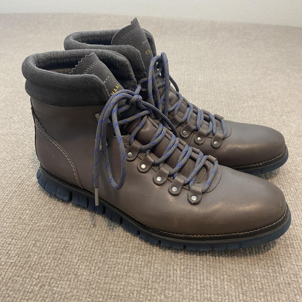 Cole Haan Zerogrand Boots Mens‎ Size 11.5M Gray Leather Combat Ankle Casual